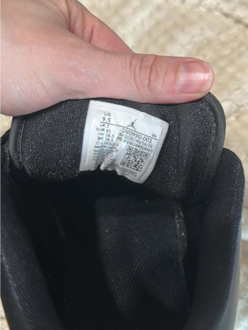 Jordan Low Top Sneakers - Black/White W9.5/M8 - Picture 4 of 4